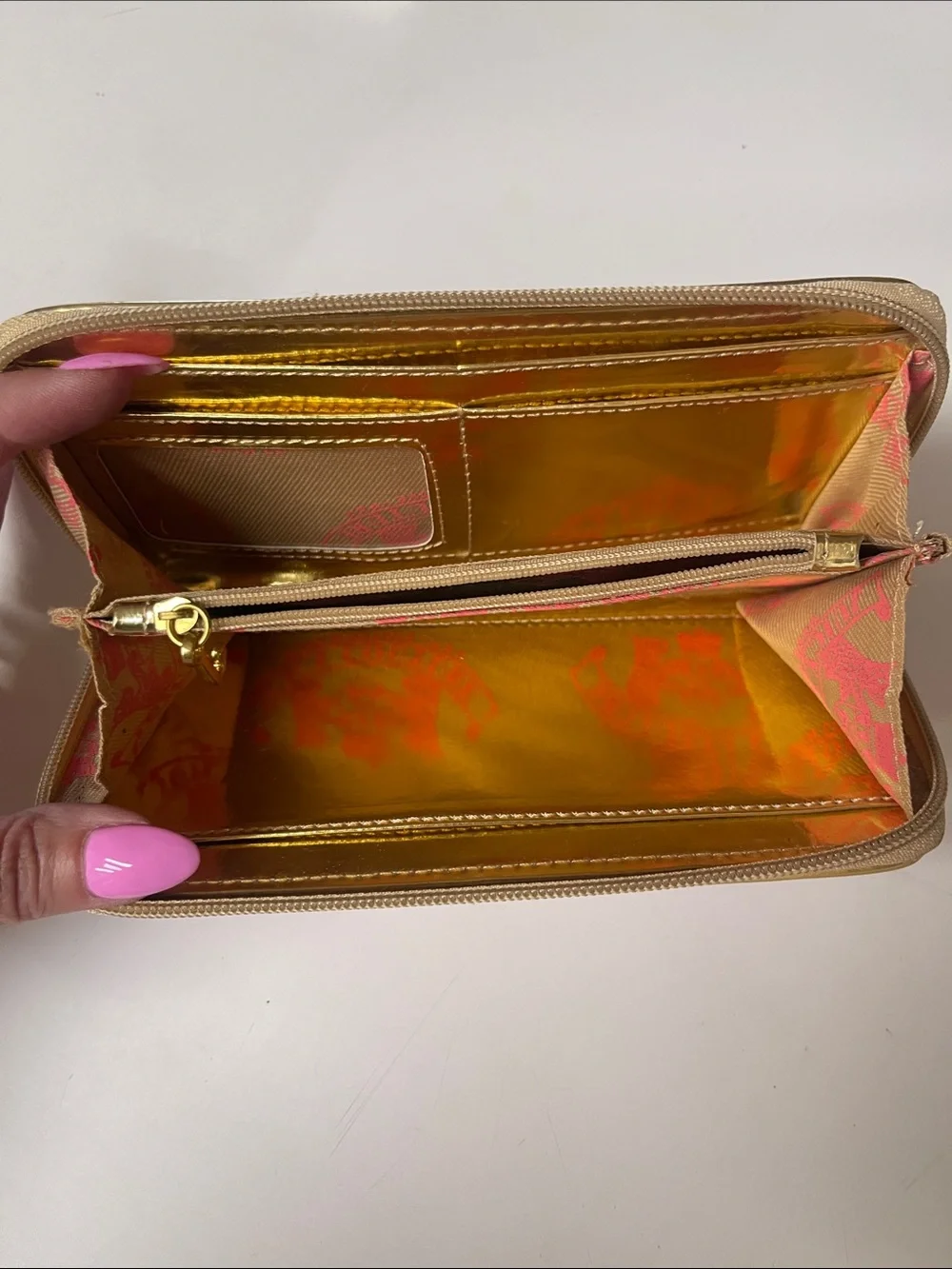 Juicy Couture Pink & Gold 'Preppy Royalty' Zip-Around Wallet